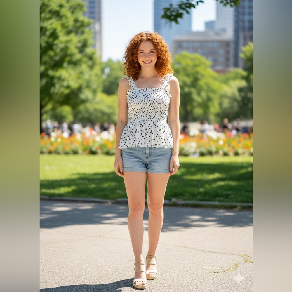 Elodie Black and White Polka Dot Blouse